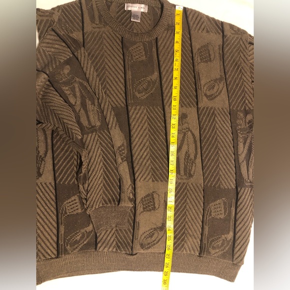Cypress Links textured golf sweater, dark khaki, XL - Picture 7 of 10
